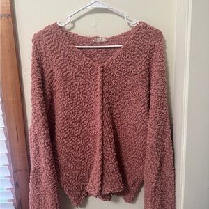 Cozy Popcorn Knit Women's Sweater - Dusty Rose